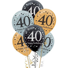 Load image into Gallery viewer, 40th Sparkling Latex Balloons Pack Of 15
