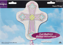 Load image into Gallery viewer, Communion Cross Super Shape Foil Balloon