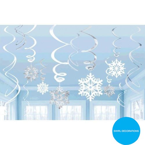 Christmas Snowflake Swirl Decorations