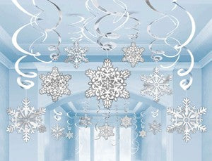 Christmas Snowflake 30 Swirl Decorations