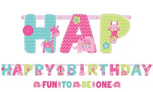 ONE WILD GIRL 1st Birthday Letter Banner Kit