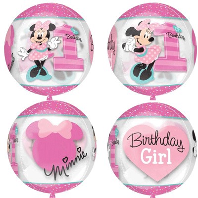 Minnie 1st Birthday Orbz Balloon