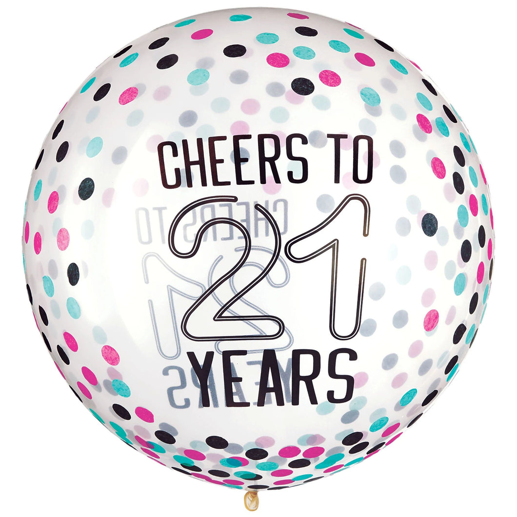 21st Birthday Confetti Balloon