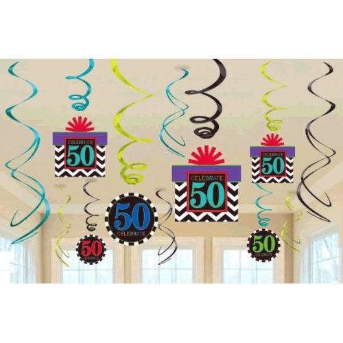 50th Birthday Swirl Decorations