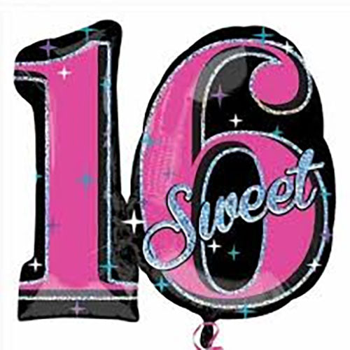 16th Birthday Sweet 16 Super Shape Foil Balloon