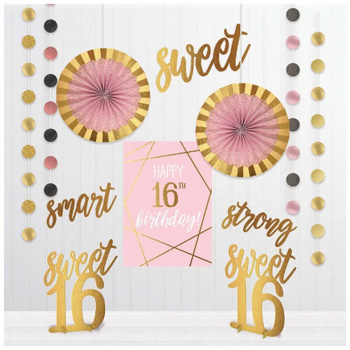 16th Birthday Sweet Sixteen Room Decorating Kit