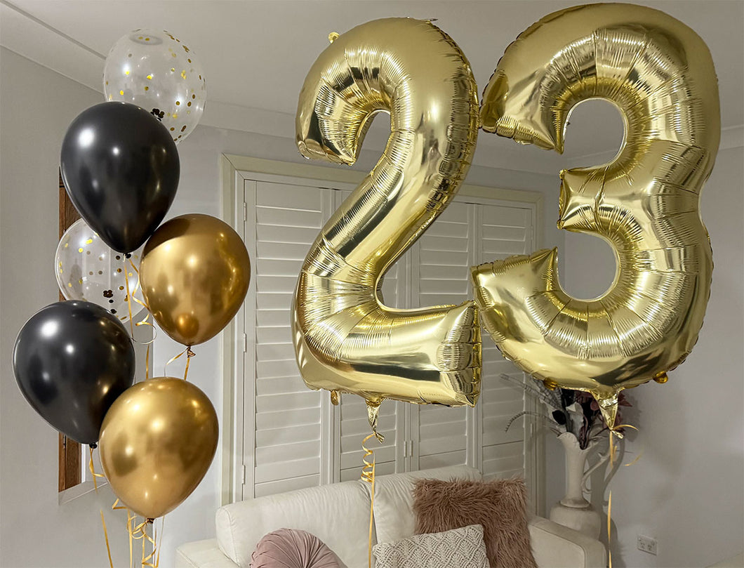 23 Number Foil Balloons With Latex