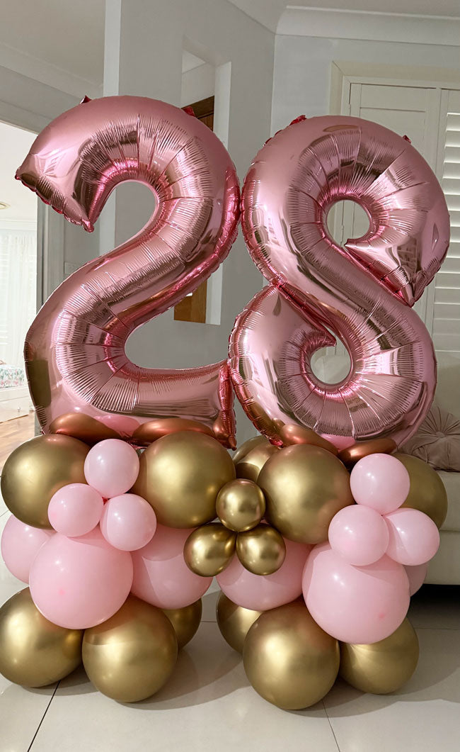 28th Birthday Balloon Stack