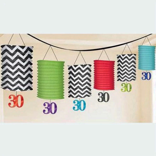 30th Birthday Party Lantern Garland
