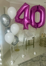 Load image into Gallery viewer, 40th Birthday Pink silver Balloons
