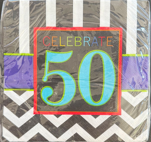 50th Birthday Party Beverage Napkins