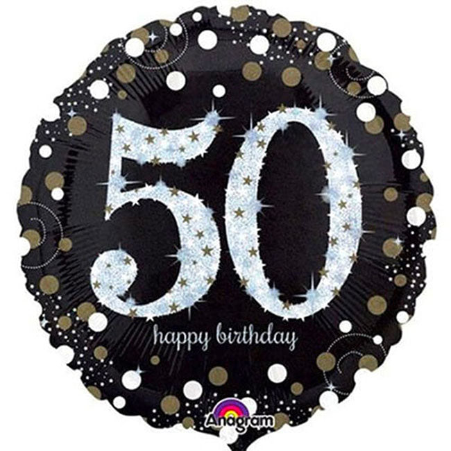50th Birthday Sparkling Super Shape Foil Balloon
