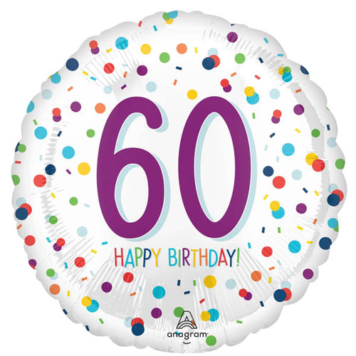 60th Birthday Party Confetti Foil Balloon