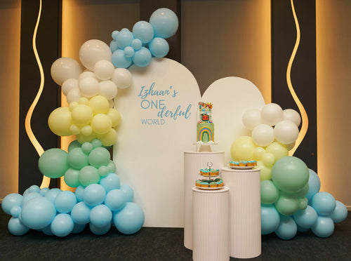 Boy 1st Birthday Party Backdrop