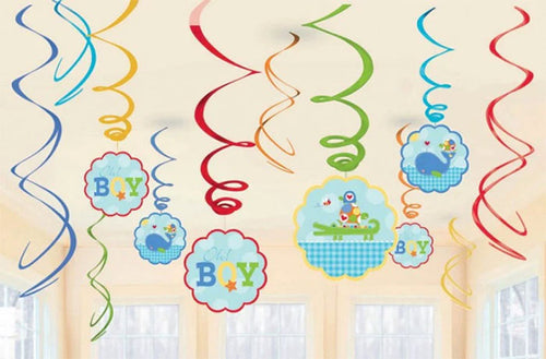 Boy Baby Shower Oh Boy Swirl decorations