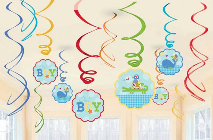 Boy Baby Shower Oh Boy Swirl decorations