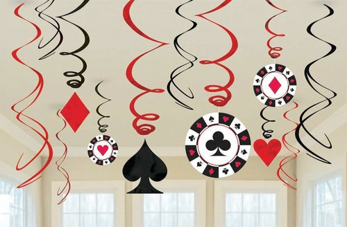 Casino Swirl Decorations