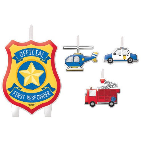 First Responder Police Fire Party Candles