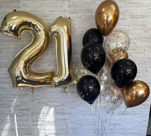 Foil Number And Confetti Balloon Bouquet