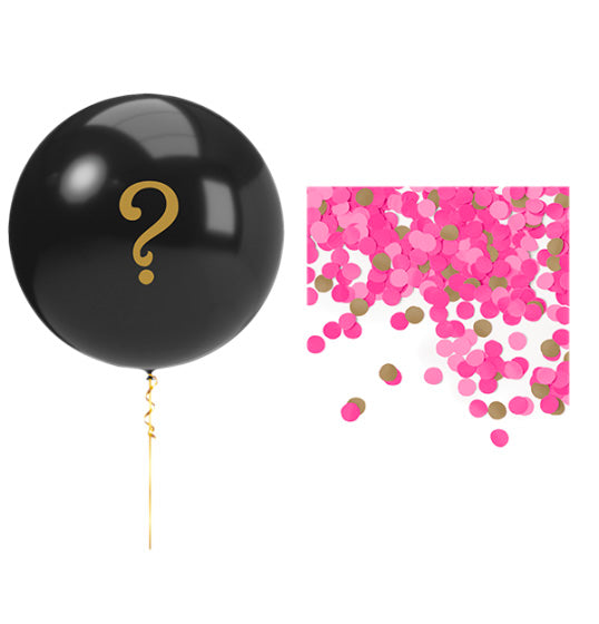Gender Reveal Girl Or Boy Pink Confetti Balloon