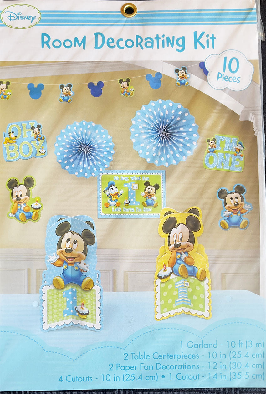 Mickey Mouse 1st Birthday Room Decorating Kit