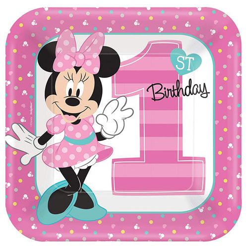 Minnie 1st Birthday Dinner Plates