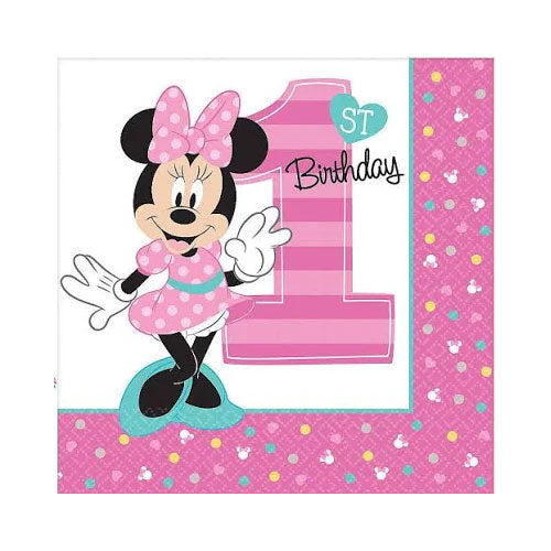 Minnie Mouse 1st Birthday Party Lunch Napkins