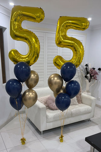 Number 55 Foil And Latex Balloon Bouquet
