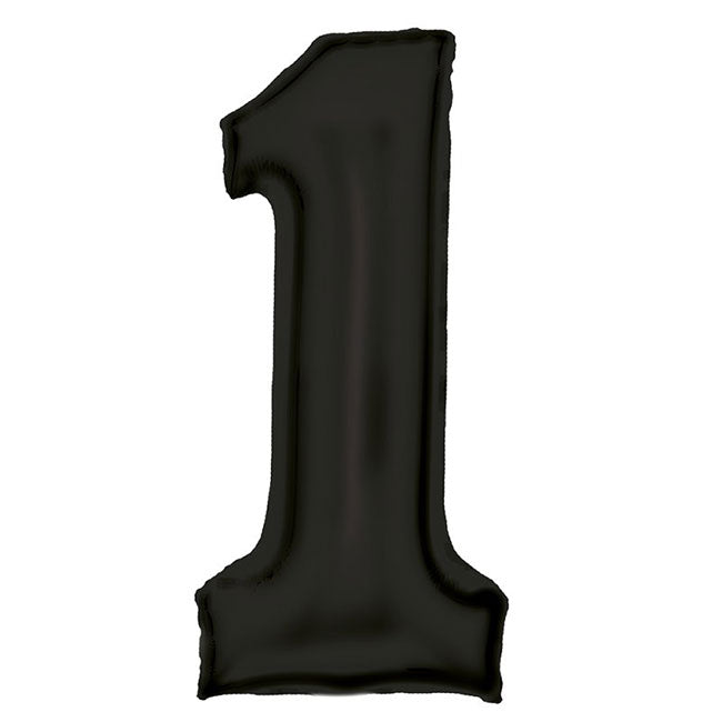 Number One Black Super Shape Foil Balloon