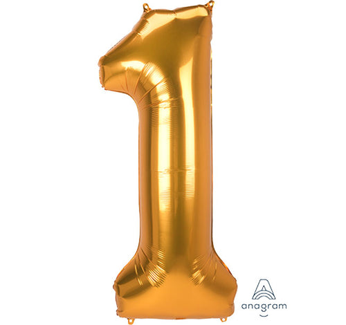 Number One Gold Super Shape Foil Balloon