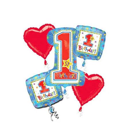 One-Derful Boy 1st Birthday Foil Balloon Bouquet
