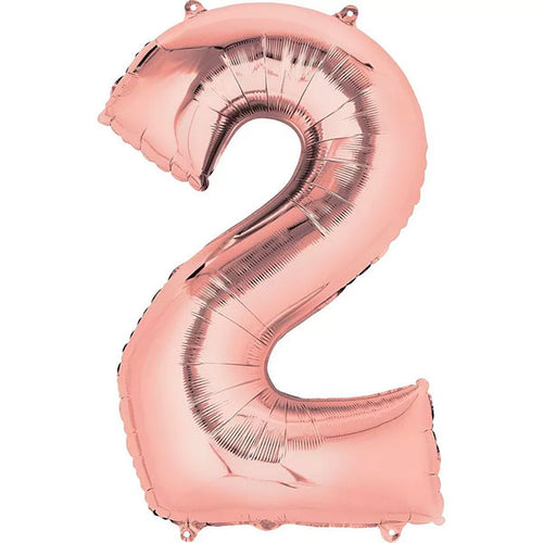 Rose Gold Number 2 Foil Balloon