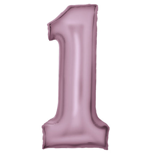 Silk Lustre Pink Number One Super Shape Foil Balloon