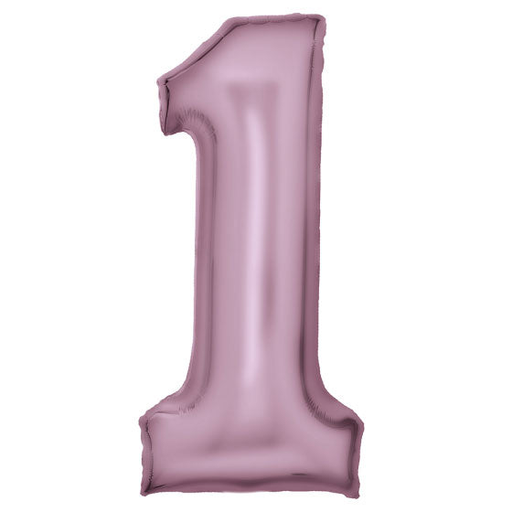 Silk Lustre Pink Number One Super Shape Foil Balloon
