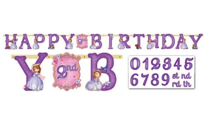 Sofia The First Birthday Banner