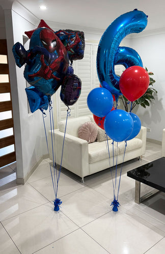 Spiderman Foil Balloon And Latex Balloon Bouquet