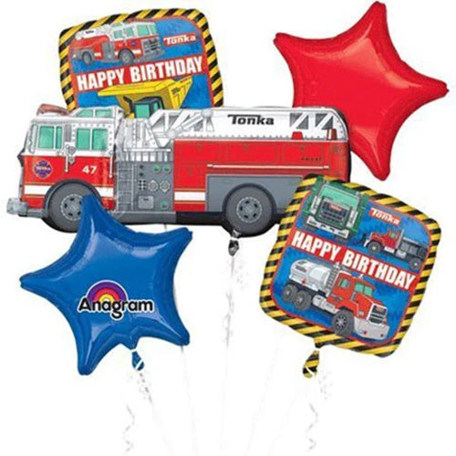 Tonka Fire Truck Foil Balloon Bouquet