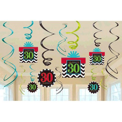 30th Swirl Decorations