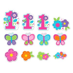 Sweet Girl 1st Birthday Party Cutouts