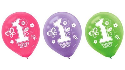 Sweet Girl 1st Birthday Latex Balloons