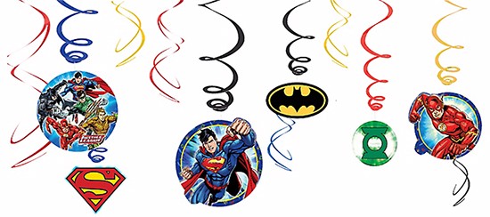 Justice League Swirl Decorations