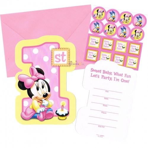 Minnie 1st Birthday Invitations Pack