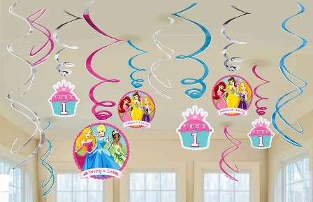 Disney Princess 1st Birthday Swirl Decorations