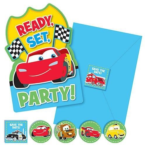Cars 1st Birthday Invitations