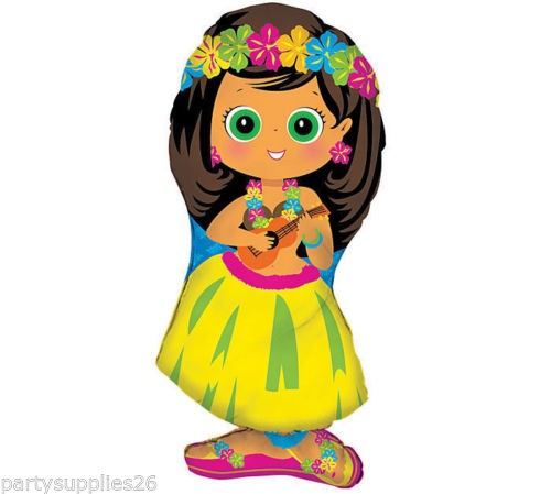 Hawaiian Luau Girl Super Shape Foil Balloon