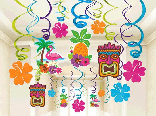 Hawaiian Luau Tiki Swirl Decoration