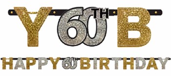 60th Sparkling Birthday Banner