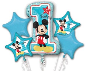 Mickey Mouse 1st Birthday Balloon Bouquet