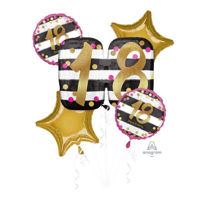 18th Birthday foil balloon bouquet