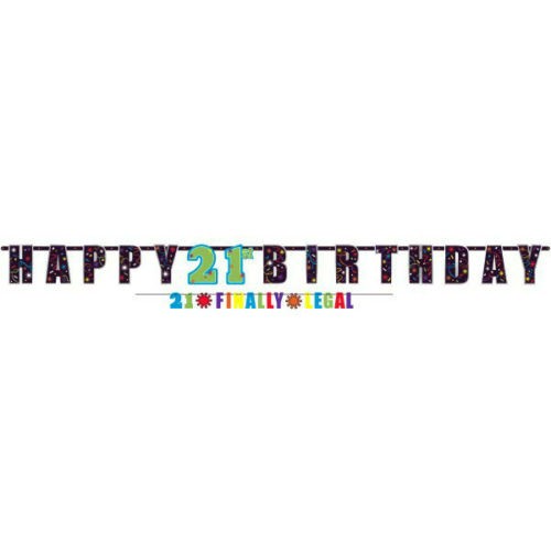 21st Birthday Party Letter Banner Kit